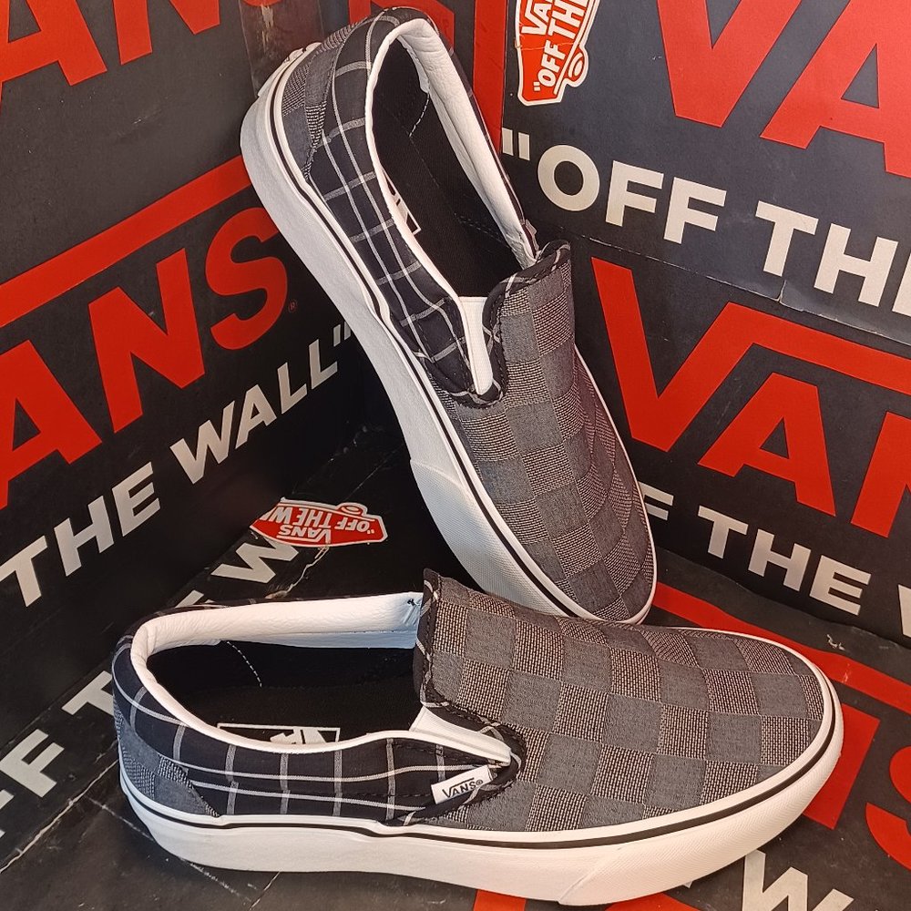Vans Men's 5.5/Women's 7 Classic Slip On Platform Woven Check [VN0A3JEZ1AW]